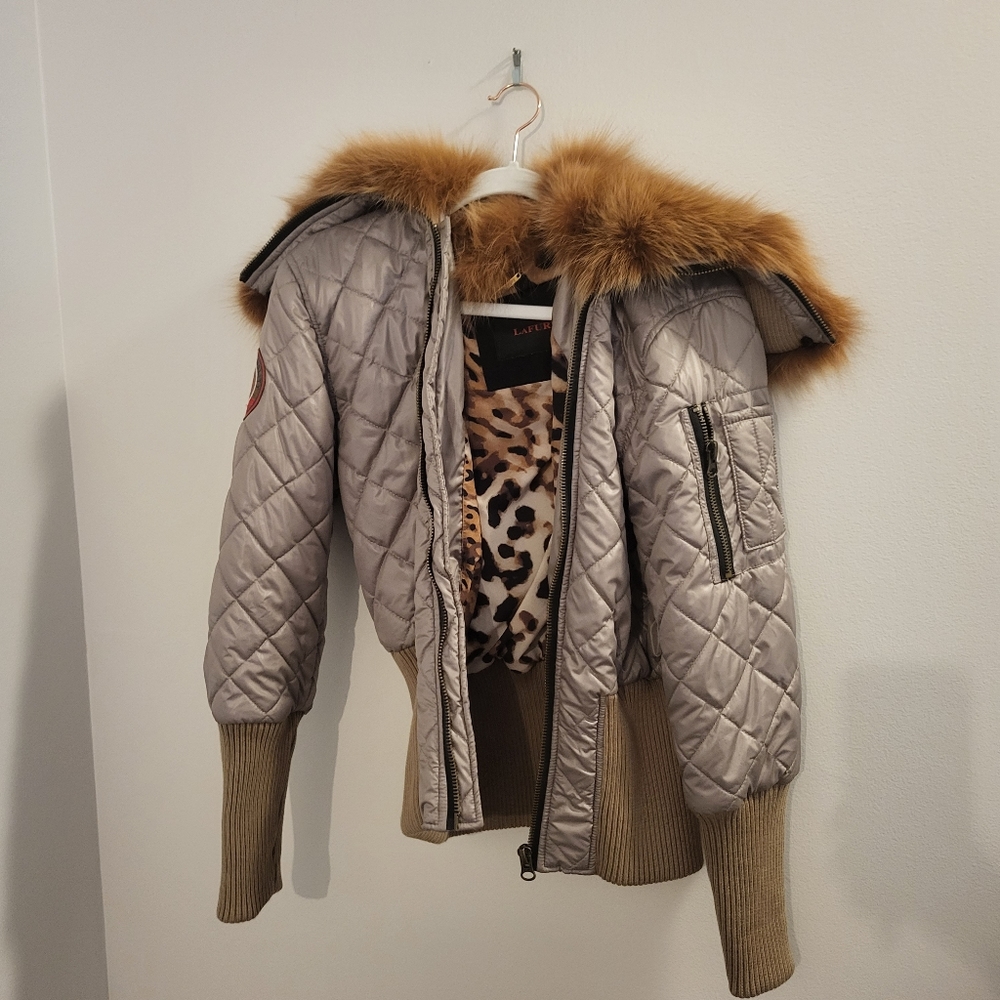 La Furia winter Bomber Jacket real fur
